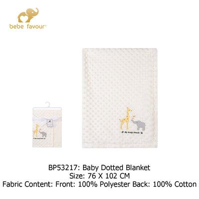 Baby Dotted Mink Blanket Giraffe Elephant BP53217 - Little Kooma
