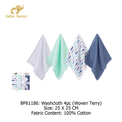 Baby Washcloth 4pcs Pack BP61186 - Little Kooma