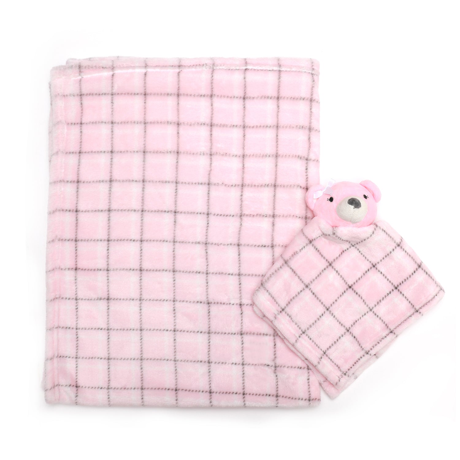 New Born Baby Girl Pink Bear LED Light Layette Plush Blanket Romper Suitcase Mummy Makeup Box Gift Hamper Gift Box Set - Little Kooma