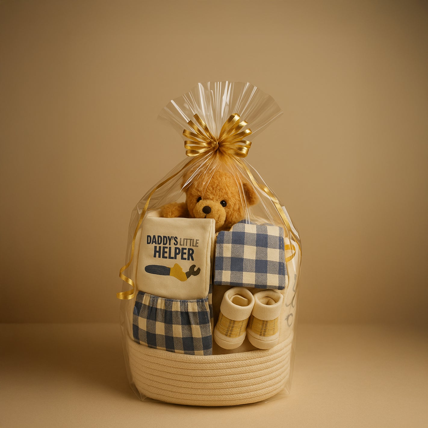 New Born Baby Boy Layette Little Teddy Bear Gift Hamper