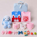 New Born Baby Girl LED Light Layette Plush Blanket Romper Blue Bunny Suitcase Mummy Makeup Box Gift Hamper Gift Box Set