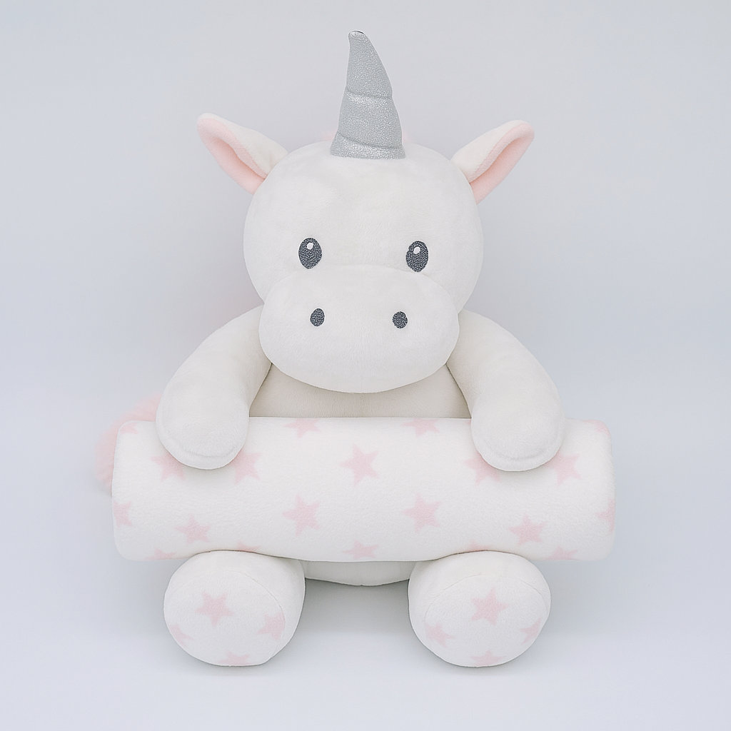 New Born Baby Girl LED Light Hair Accessories Layette Receiving Blanket Sleepsuit Unicorn Suitcase Mummy Makeup Gift Hamper Gift Box Set