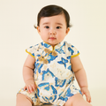 Singapore Souvenir Gift Baby Girl Cheongsam Romper Blue Butterflies - Little Kooma