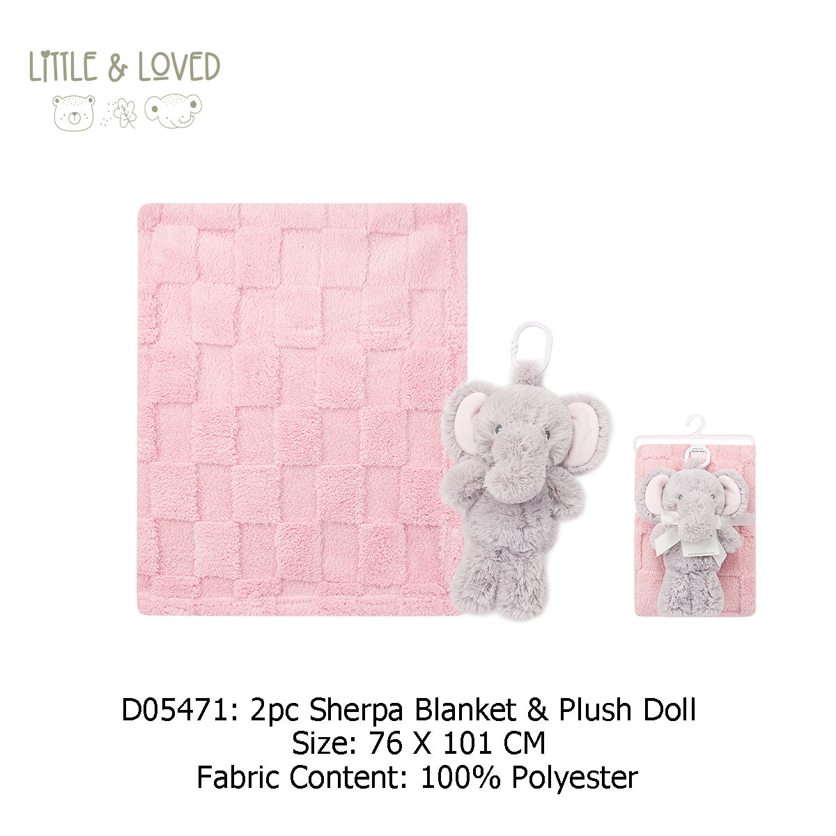 New Born Baby Girl LED Light Layette Plush Blanket Romper Grey Elephant Suitcase Mummy Makeup Box Gift Hamper Gift Box Set - Little Kooma