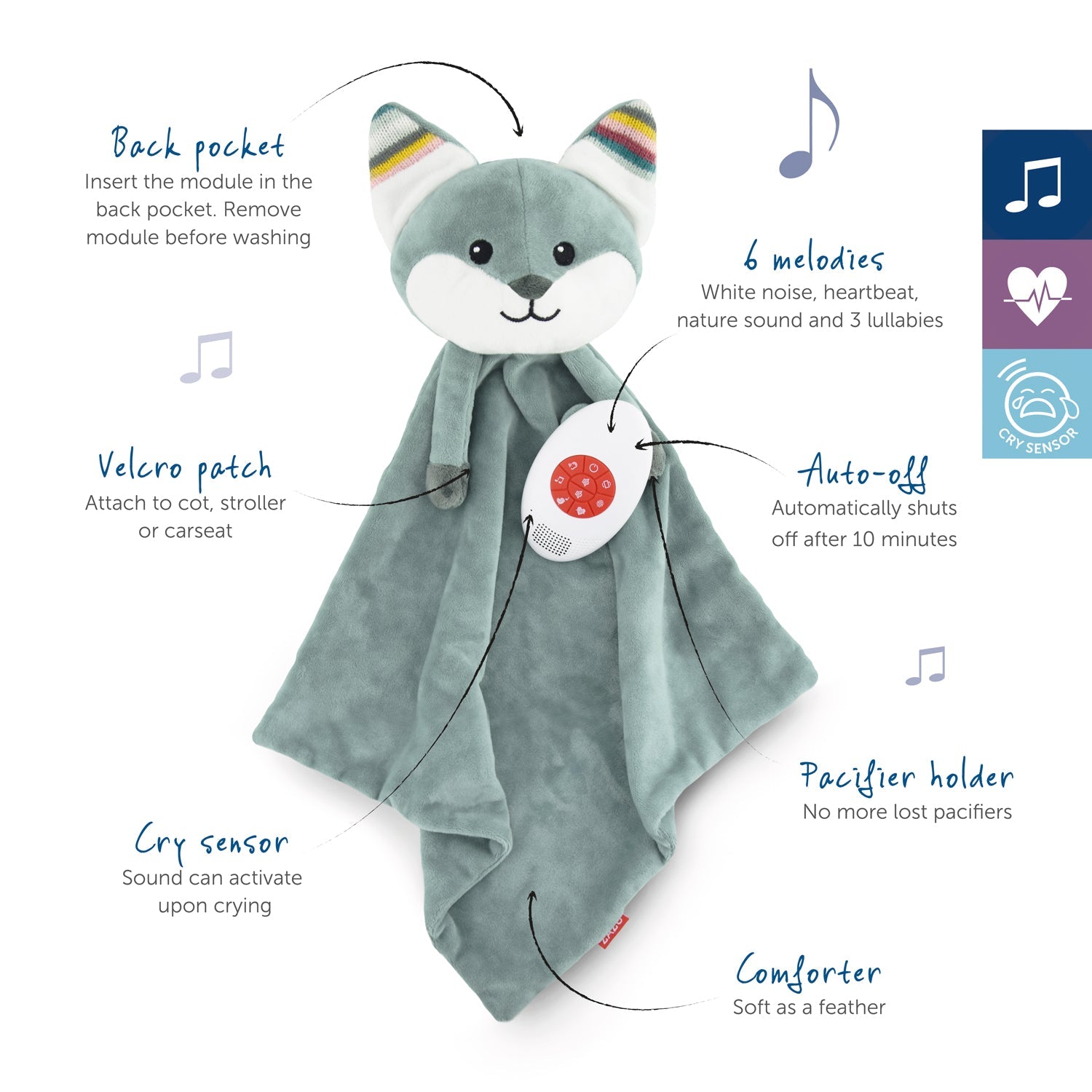 Sound Machine with Heartbeat Sound - Robin / Felix / Becky - Little Kooma
