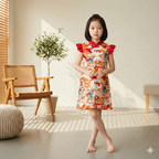 Ready Stock CNY Dragon Phoenix Girl Cheongsam Dress Baby Kids Chinese New Year Outfit