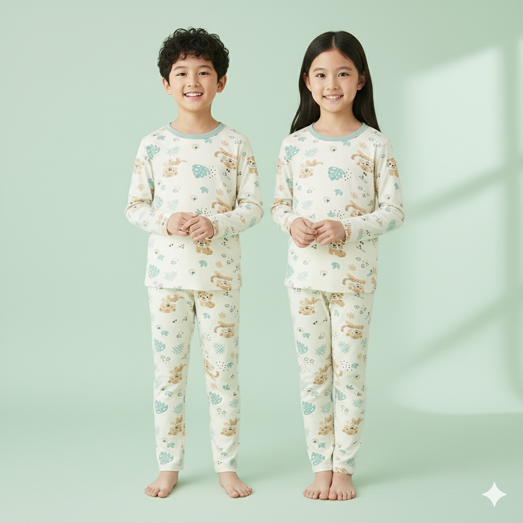 Baby Kids Pajamas Little Tiger Top n Pants Set