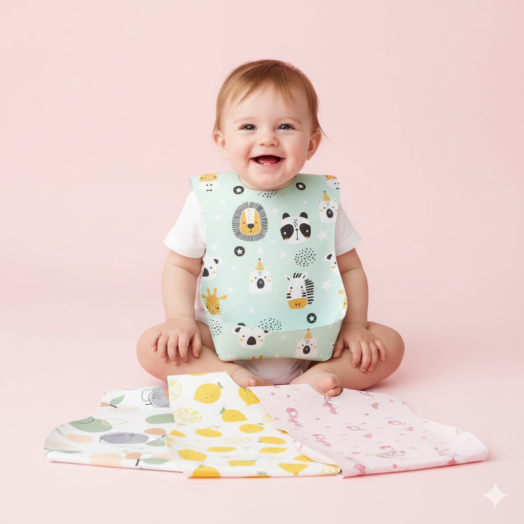 Baby Toddler Disposable Bib w Pocket 10 Piece Per Pack