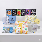 New Born Baby Boy Lemon LED Light Layette Plush Blanket Suitcase Mummy Makeup Box Gift Hamper Gift Box Set - Little Kooma