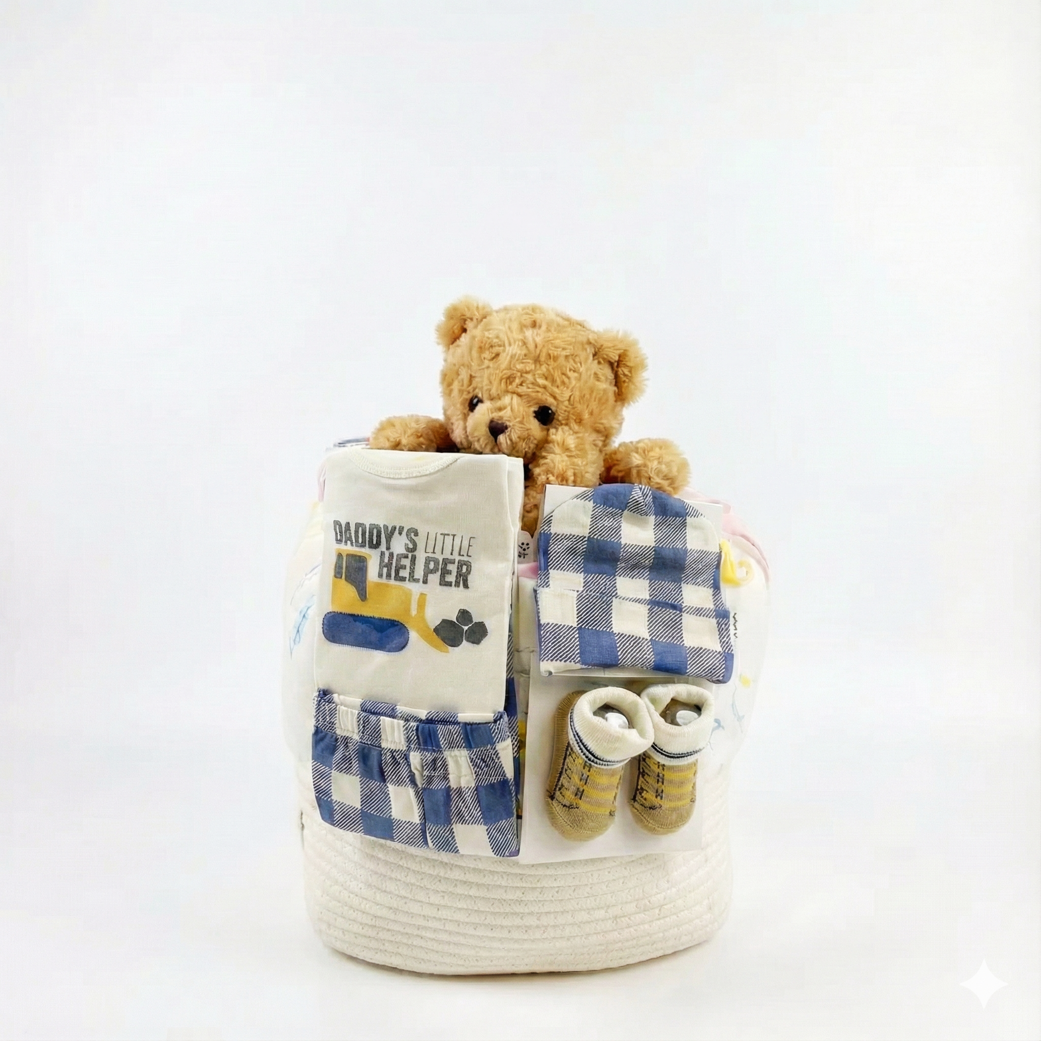New Born Baby Boy Layette Little Teddy Bear Gift Hamper