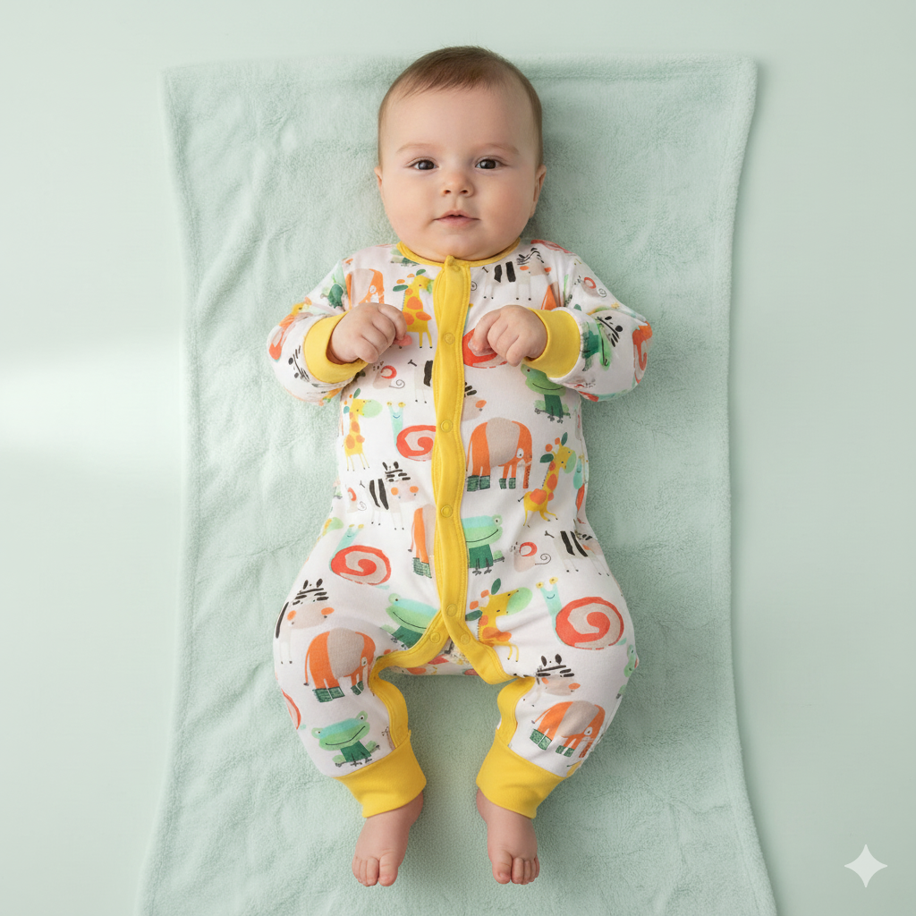 Baby Sleepsuit Snail Frog Elephant Giraffe Jumpsuit All In One