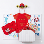 Chinese New Year Newborn Baby Gift Set Hamper – Plush Blanket, Layette, LED Light & Suitcase Box (Boy/Girl)