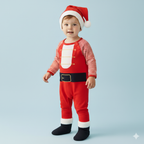 Baby Christmas Outfit Santa Long Sleeve All In One Jumpsuit w Hat n Boots