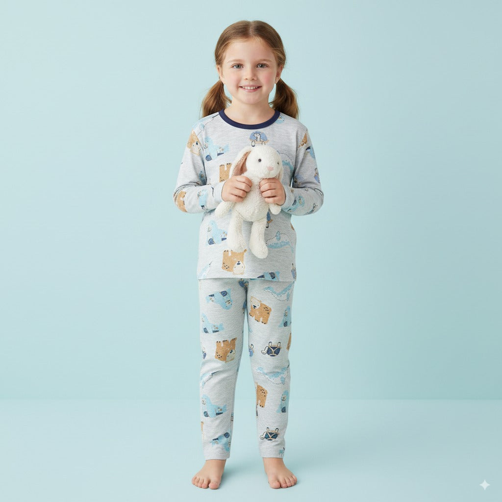 Baby Kids Pajamas Sea Animals Top n Pants Set