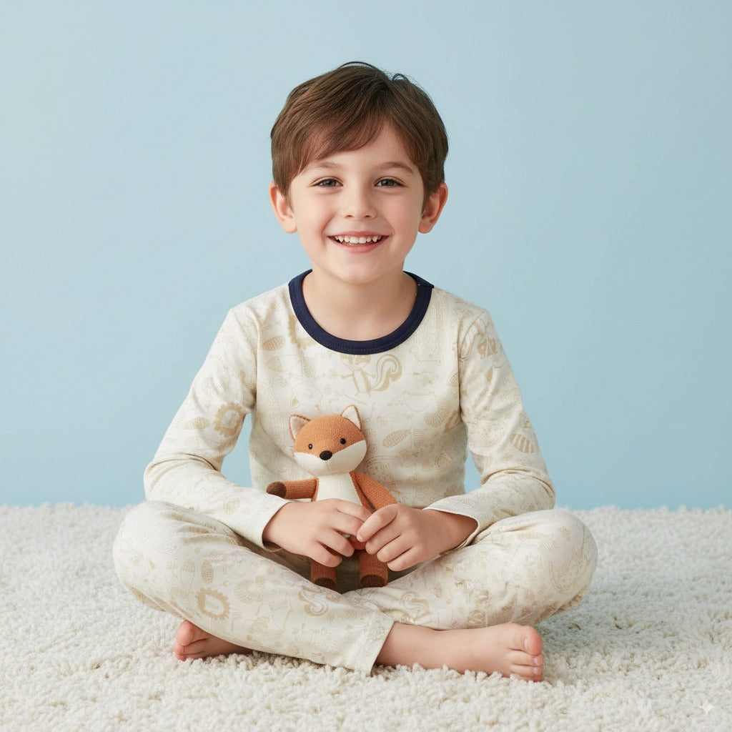 Baby Kids Pajamas Jungle Animals Top n Pants Set - Little Kooma