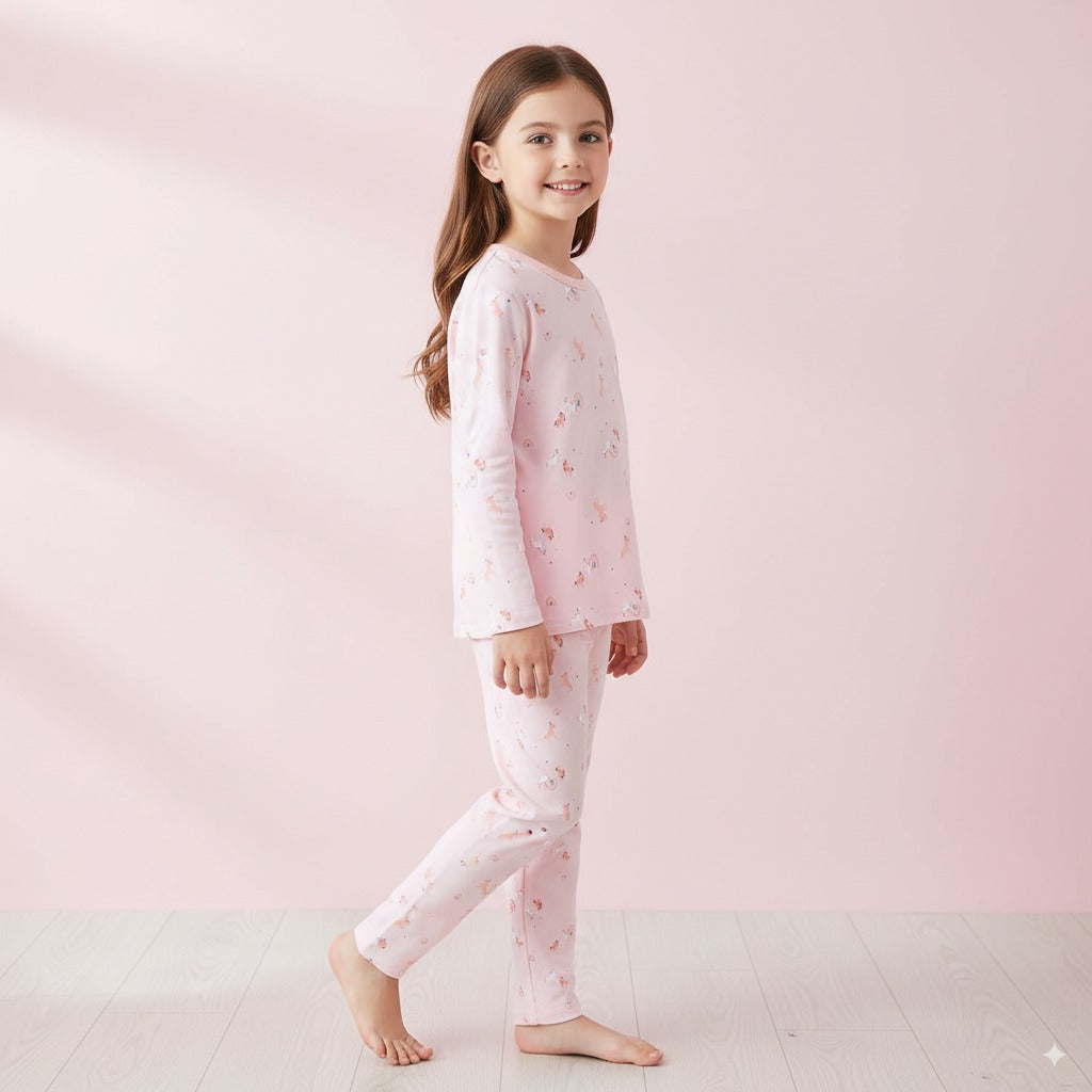 Baby Kids Pajamas Pink Unicorn Top n Pants Set