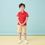 Singapore Souvenir Gift Baby Kids Boys Cheongsam Set Leave Ang Bao Here Top n Shorts CNY Chinese New Year Outfit - Little Kooma