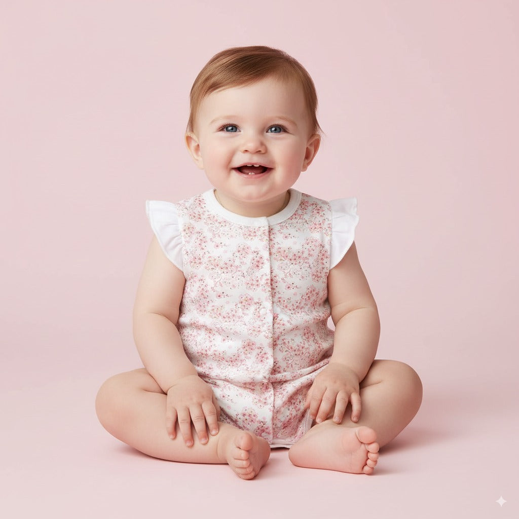 Baby Girl Pink Floral Romper