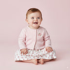 Baby Girl Bouquet Bodysuit Dress n Pink Stripe Cardigan 2 Pc Set - Little Kooma