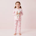 Baby Kids Pajamas Pink w White Flowers Top n Pants Set - Little Kooma