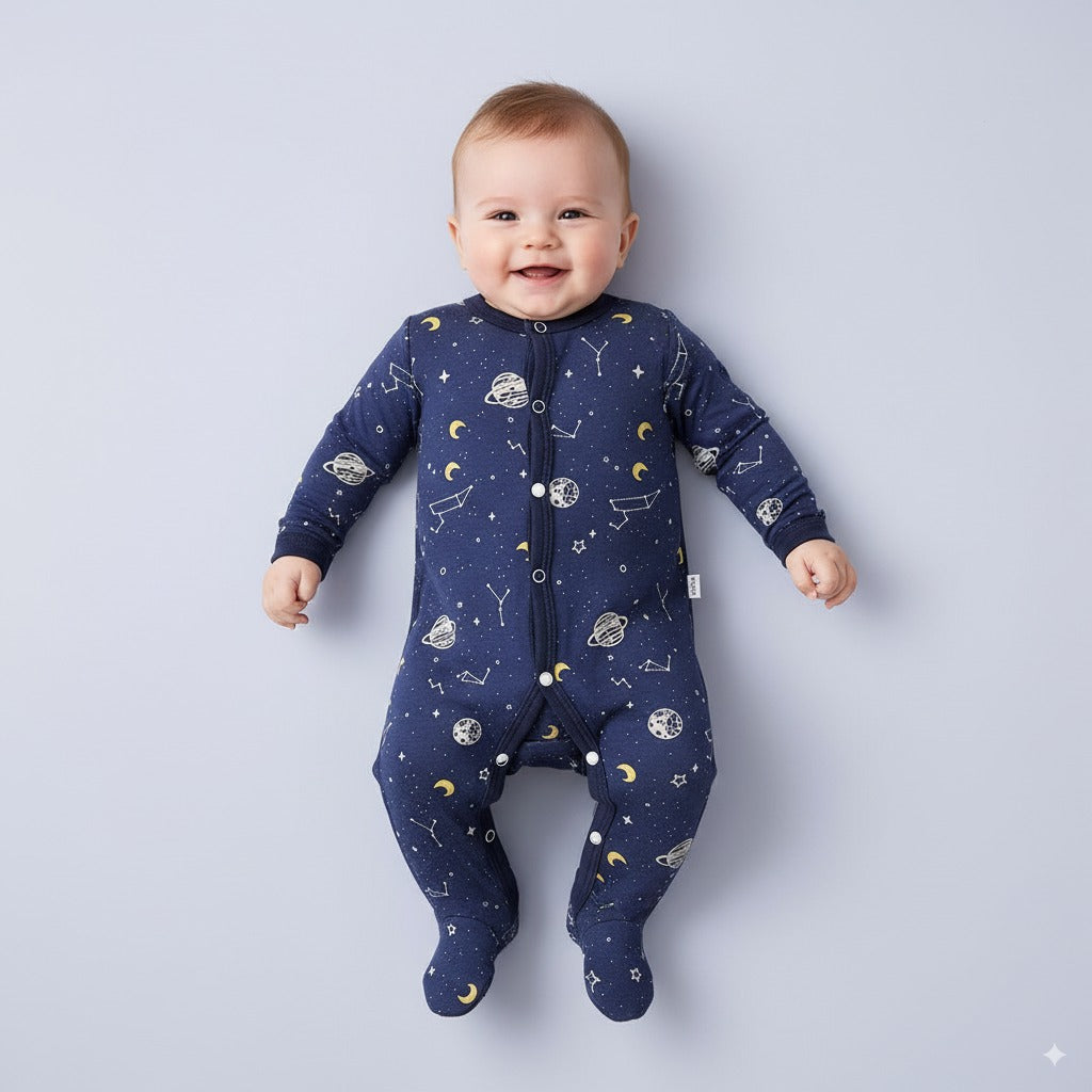 Baby Boy Cotton Sleepsuit Space All In One Jumpsuit