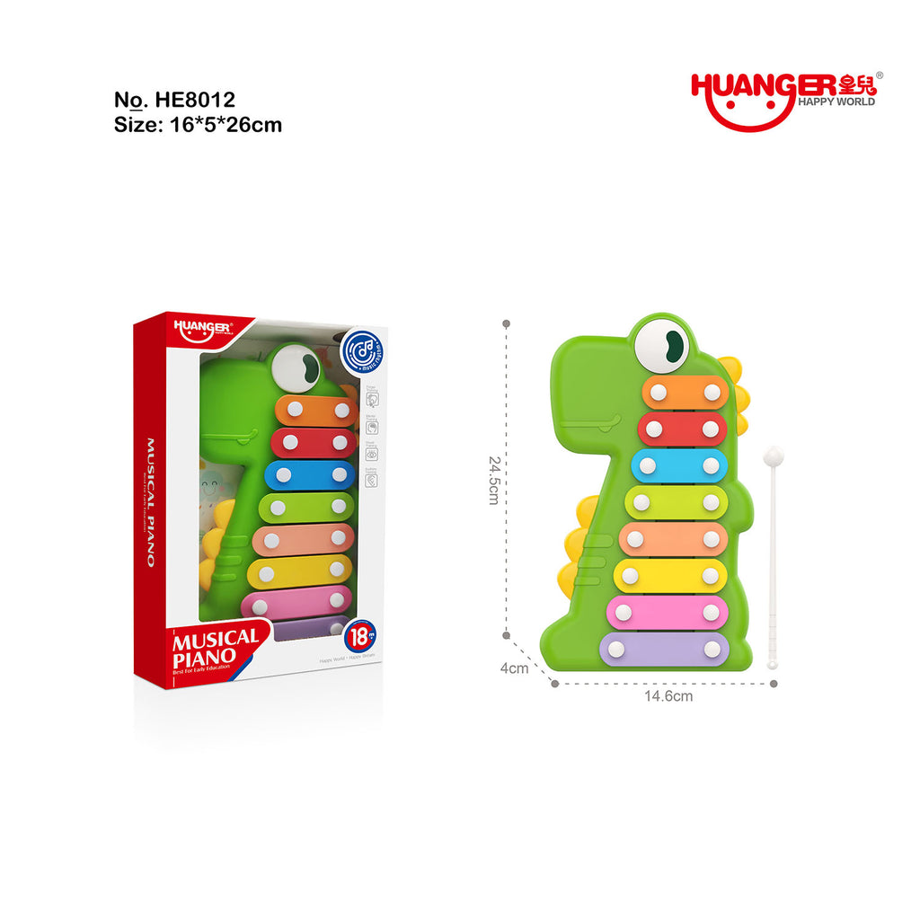 Dinosaur Xylophone Musical Piano – Non-Toxic Multi-Color Toddler Musical Instrument with Detachable Mallet for Family Fun 18 month + - Little Kooma
