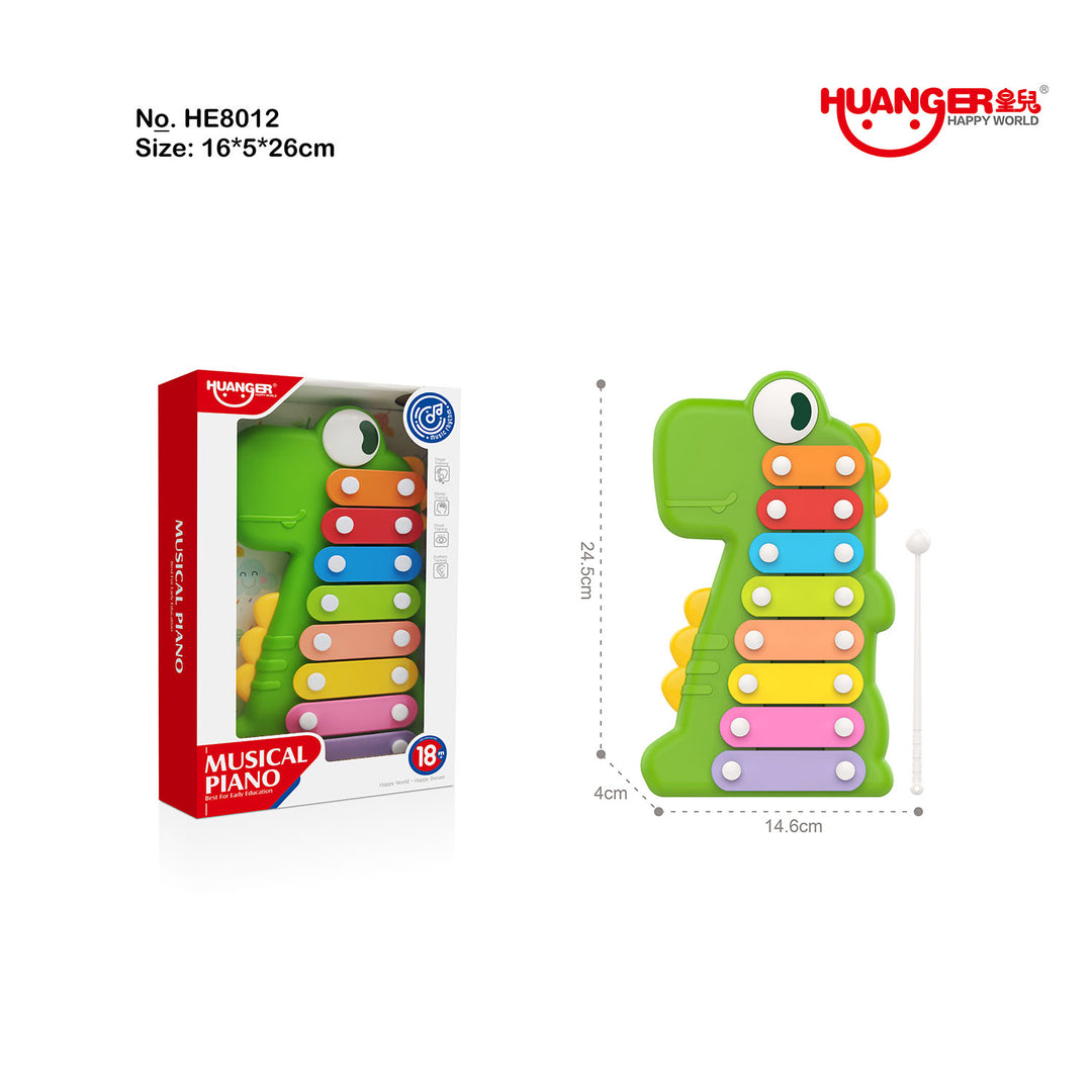 Dinosaur Xylophone Musical Piano – Non-Toxic Multi-Color Toddler Musical Instrument with Detachable Mallet for Family Fun 18 month + - Little Kooma