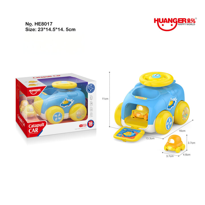 3-in-1 Fun Flick & Go Car Set – No Battery, No Winding, Easy-Grip Baby Toy with Bidirectional Glide & Compact Storage 18 Months +