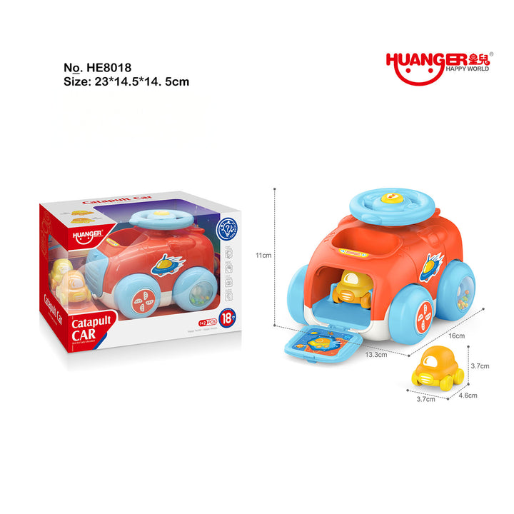 3-in-1 Fun Flick & Go Car Set – No Battery, No Winding, Easy-Grip Baby Toy with Bidirectional Glide & Compact Storage 18 Months +