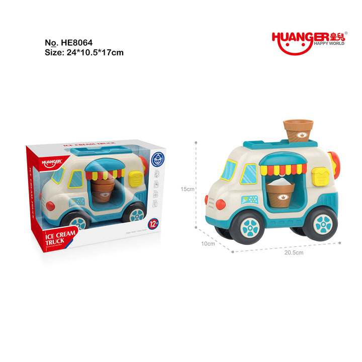 Ice Cream Bubble Fun Bath Truck – Water Cup, Squeeze Bubbles, Strong Suction Cup, and Baby Shower Distraction Toy 12 Month +