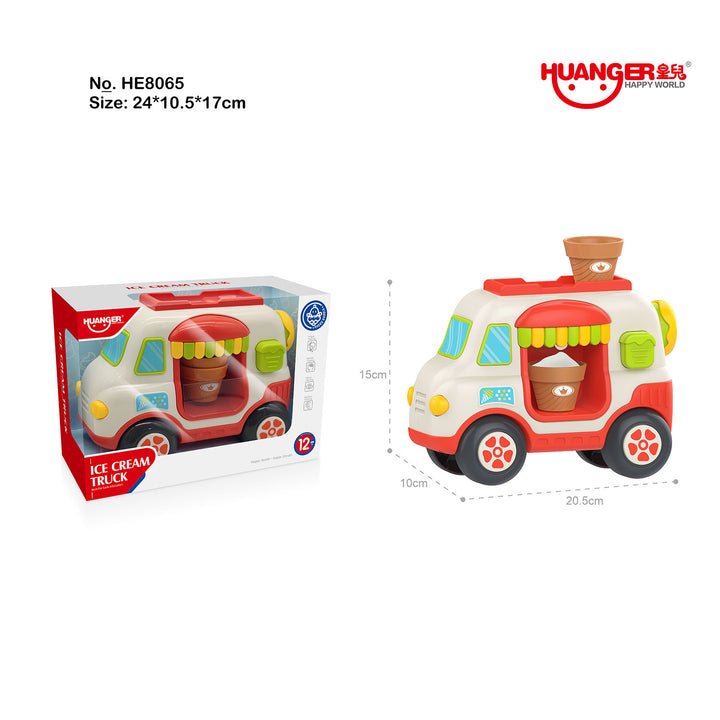 Ice Cream Bubble Fun Bath Truck – Water Cup, Squeeze Bubbles, Strong Suction Cup, and Baby Shower Distraction Toy 12 Month +