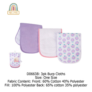 Hudson Baby 3Pc Knit Terry Fabric With Polyfill Burpcloth D06638 - Little Kooma