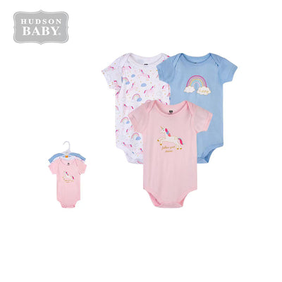 Hudson Baby Bamboo Bodysuits 3 Piece Pack 00894CH - Little Kooma