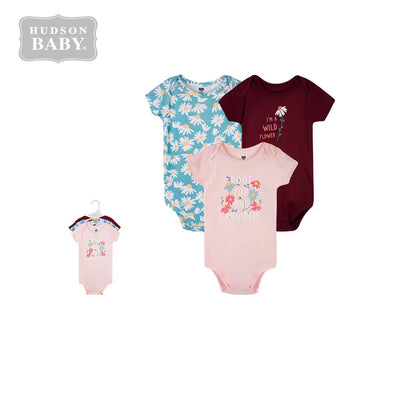 Hudson Baby Bamboo Bodysuits 3 Piece Pack 00898CH - Little Kooma