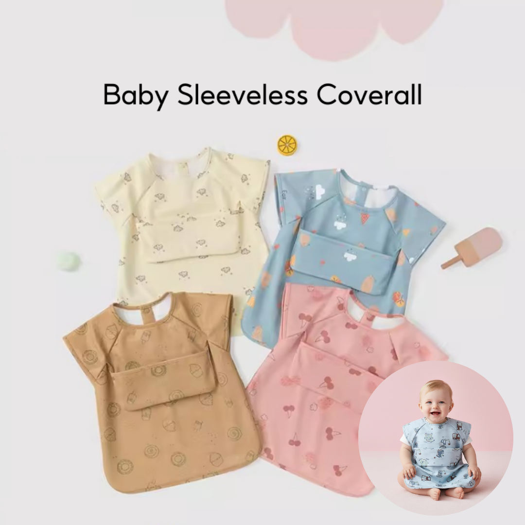 Baby Sleeveless Smock Waterproof PU Coverall