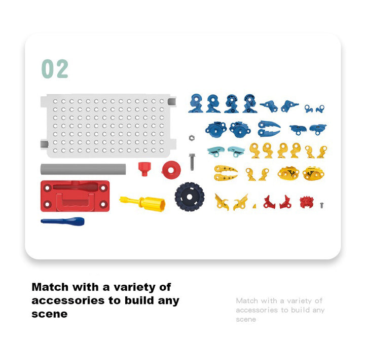Kids 162 Piece Multifunctional Bus & Dinosaur Set with Drill Toy Kids Drill Sets Preschool & Toddler STEM Toy - Little Kooma
