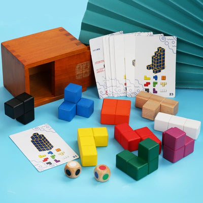 Montessori Learning Toys Clearance Sale 3 Years + Wooden Colorful Blocks w Box - Little Kooma