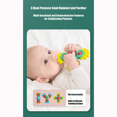 Huanger Suction Cup Spinning Toy Baby Bath Toys Sand Hammer Teething Toy - Little Kooma