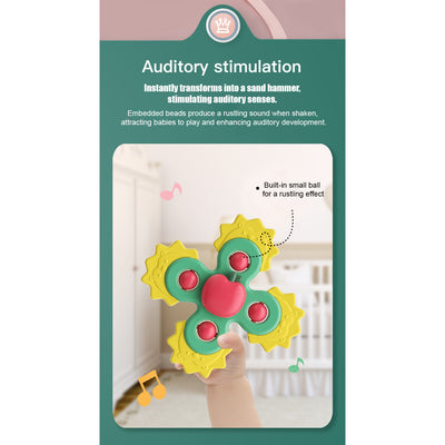Huanger Suction Cup Spinning Toy Baby Bath Toys Sand Hammer Teething Toy - Little Kooma