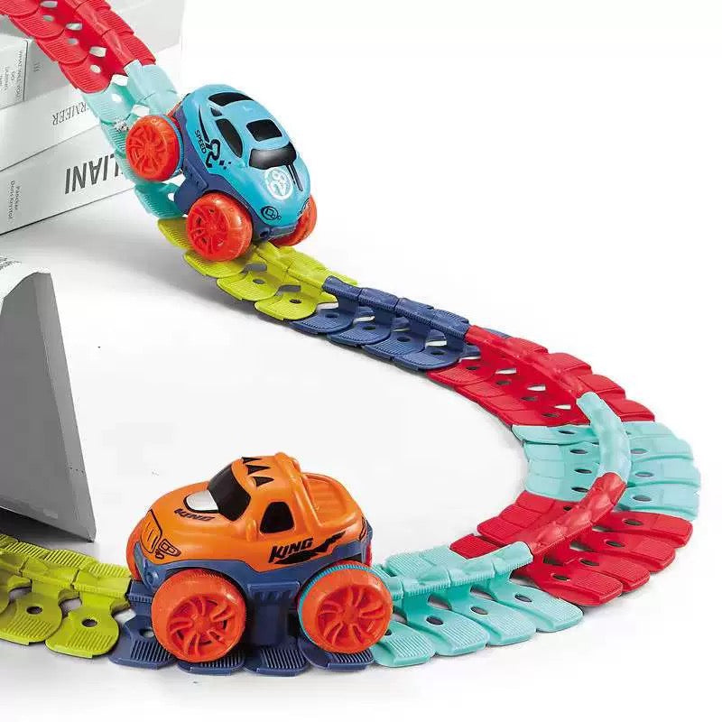 Puzzle Toy Multi-track Building Blocks Roller Coaster Kids Toys Racing Vehicle Rail Car - Little Kooma