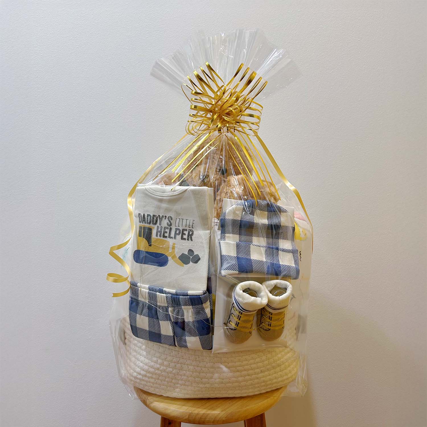 New Born Baby Boy Layette Little Teddy Bear Gift Hamper
