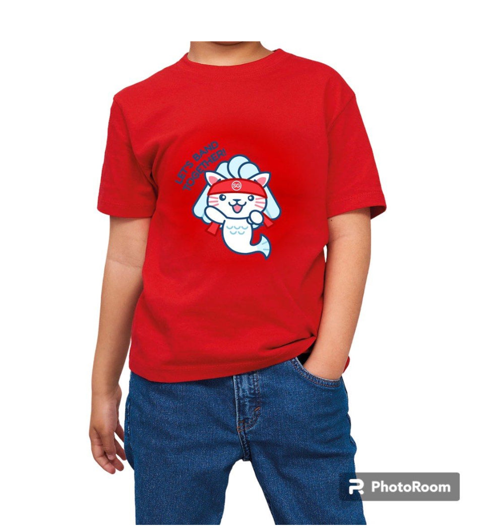Baby Kids Red T-shirt I Love Singapore Merlion National Day Top Outfit - Little Kooma