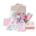 New Born Baby Girl LED Light Cloth Book Romper Hats Socks Swaddle Pink Bear Plushie Blanket Suitcase Mummy Makeup Gift Hamper Gift Box Set - Little Kooma