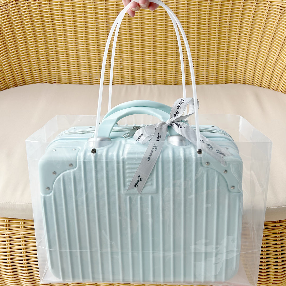 New Born Baby Boy LED Light Swaddle Socks Plush Blanket Romper Hanging Chime Toy Grey Elephant Suitcase Mummy Makeup Box Gift Hamper Gift Box Set - Little Kooma