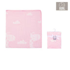New Born Baby Girl LED Light Layette Plush Blanket Romper Muslin Blanket Blue Bunny Suitcase Mummy Makeup Box Gift Hamper Gift Box Set - Little Kooma