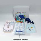 Personalised New Born Baby Boy Little Kooma Brand Gift Box 9 Pcs Whale Shark Ocean Gift Box Set
