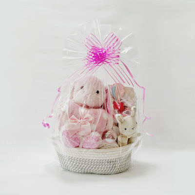 New Born Baby Girl LED Light Diaper Layette Toy Receiving Blanket Bodysuit Bunny Gift Hamper - Little Kooma