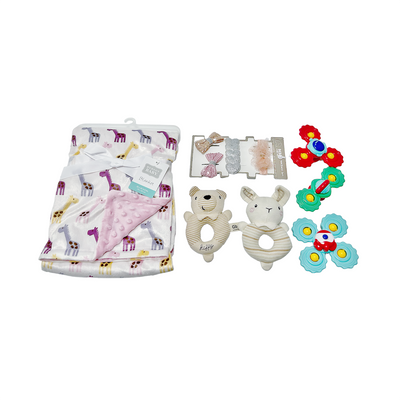New Born Baby Girl Little Kooma Brand Gift Box 10 Pcs Giraffe Bear Bunny Set - Little Kooma