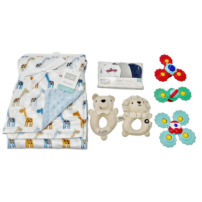 New Born Baby Boy Little Kooma Brand Gift Box 9 Pcs Giraffe Bear Lion Set - Little Kooma