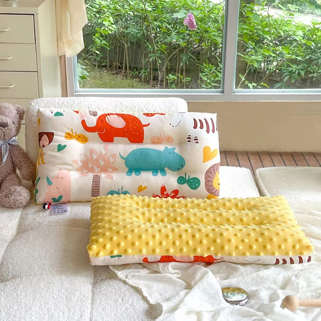 Baby Kids Double-sided Soothing Dotted Velvet Pillow - Little Kooma